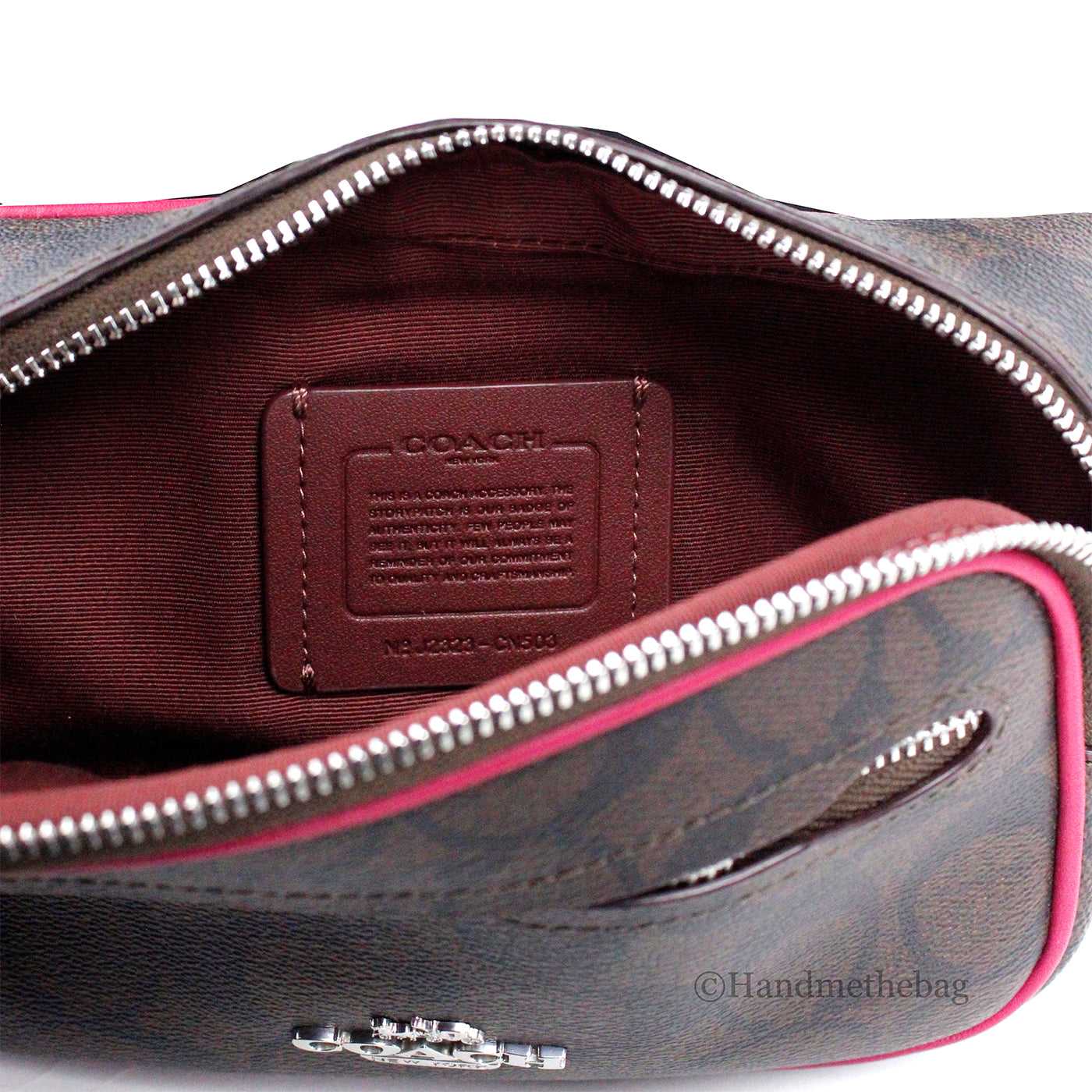 Coach Mini Brown Violet Coated Canvas Belt Bag
