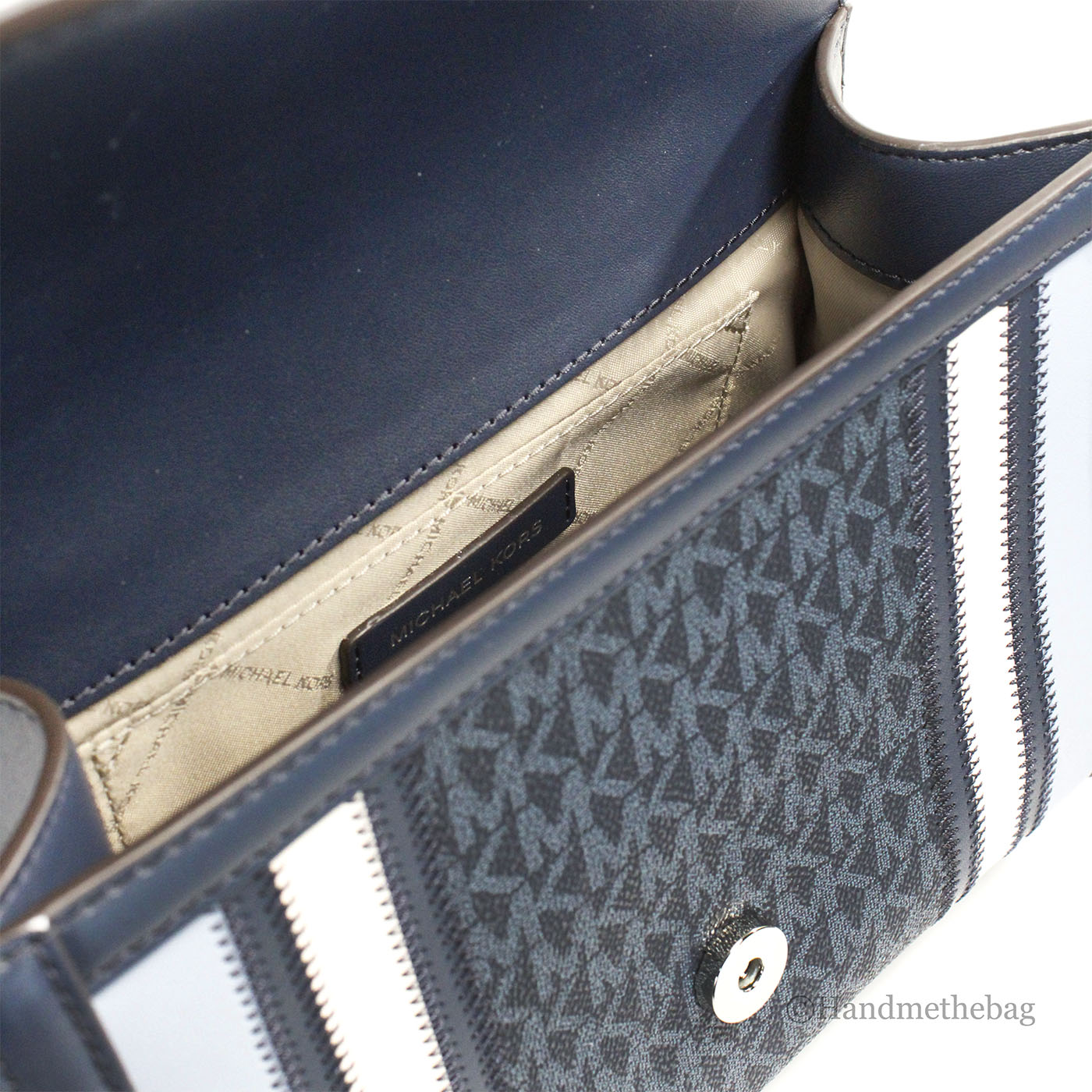 Michael Kors Whitney Medium Navy Color-Block Chain Shoulder Bag