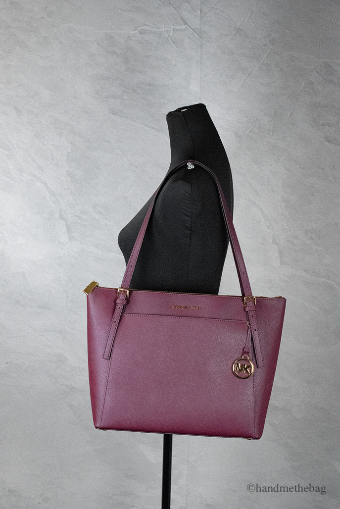 MICHAEL Michael Kors Eastwest Top Zip Saffiano Leather Tote Bag in Pink