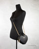 Coach (CE652) Heart Small Black Crossgrain Leather Crossbody Handbag Purse
