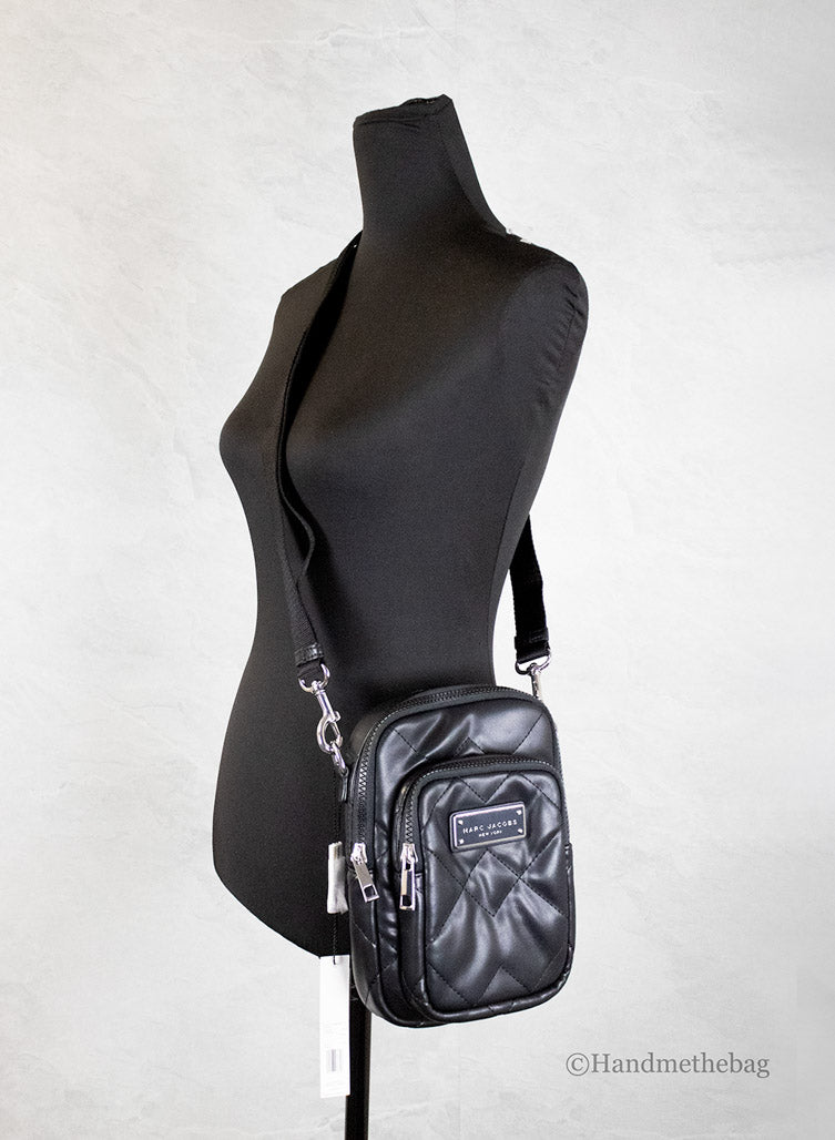 marc jacobs pillow quilted black crossbody on mannequin