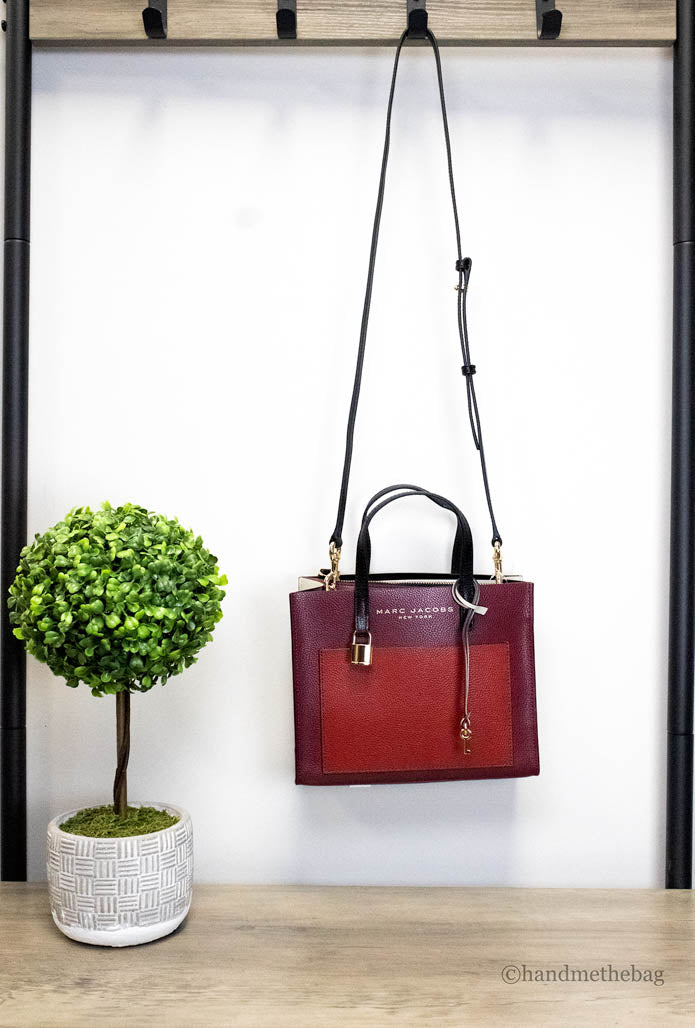 marc jacobs grind colorblock pomegranate tote hanging