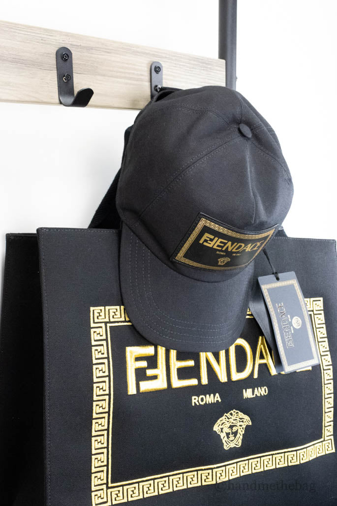 fendace hat and tote hanging