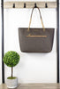michael kors jet set brown front zip tote hanging