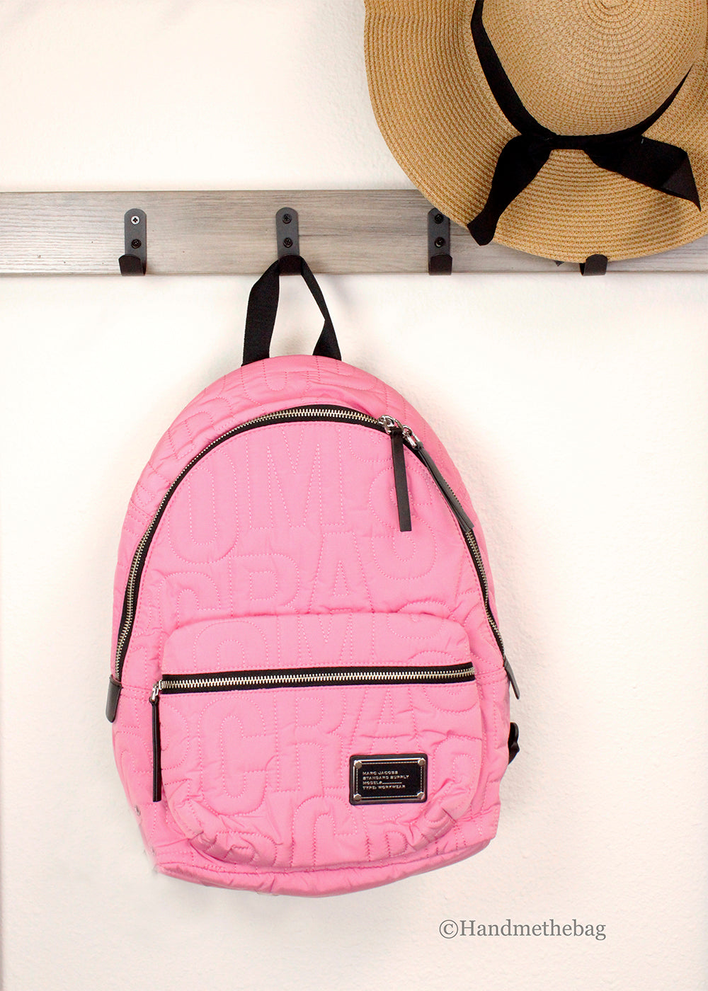 Marc Jacobs Medium Candy Pink Monogram Quilted Puffy Backpack