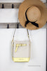 Michael Kors Emilia Small Canvas Snake Print Yellow Bucket Bag