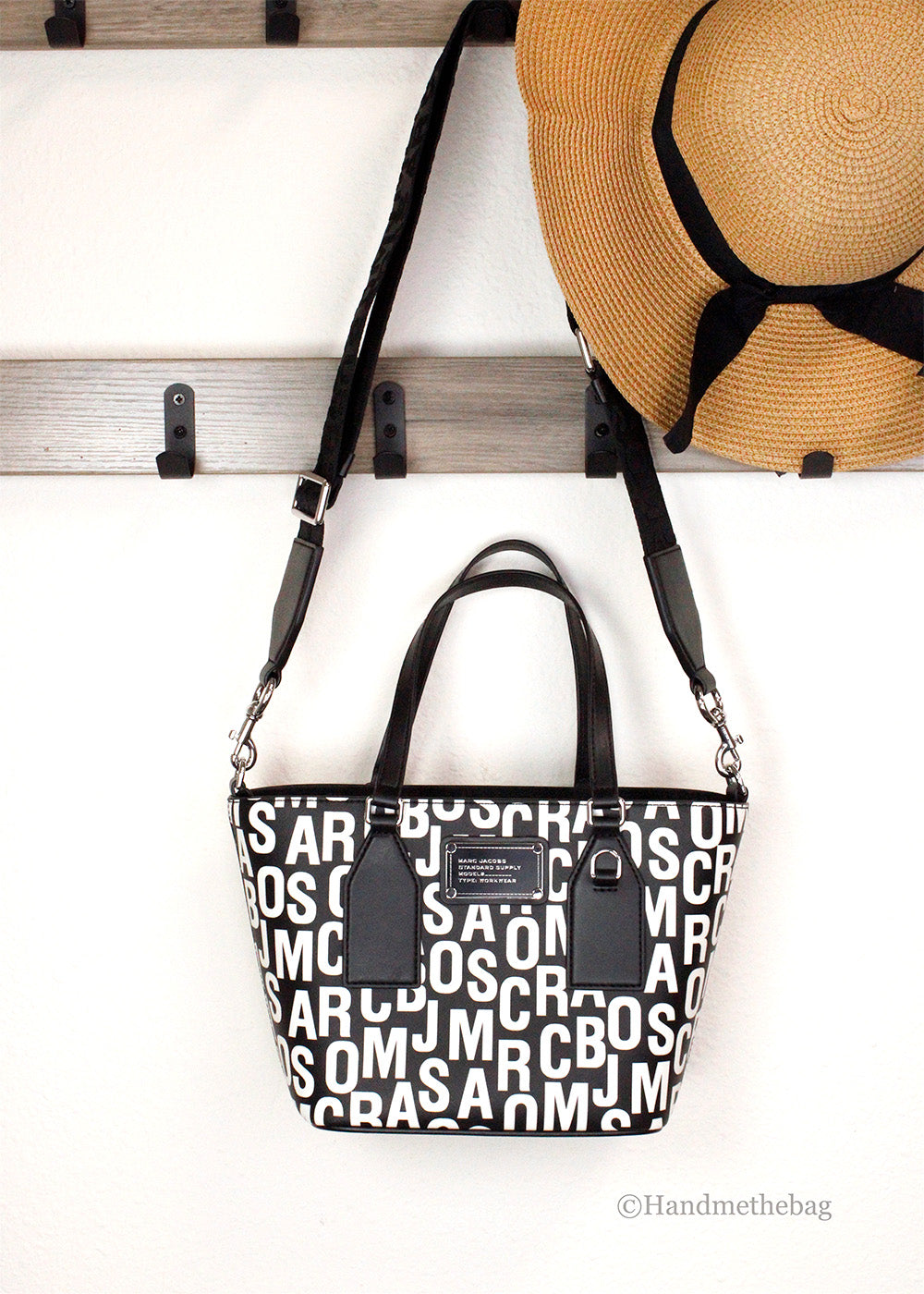 Marc Jacobs Small Monogram Print Leather Tote Crossbody Bag