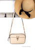 Versace Virtus Small Beige Leather Camera Crossbody Bag