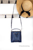Michael Kors Mercer Small Navy Leather Bucket Crossbody Bag