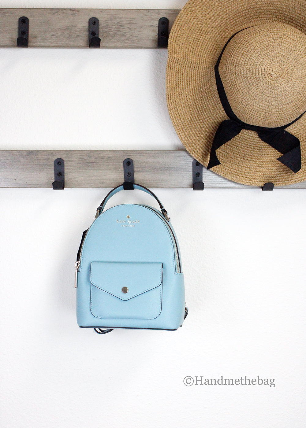 Kate Spade Schuyler Mini Smoky Blue PVC Leather Backpack