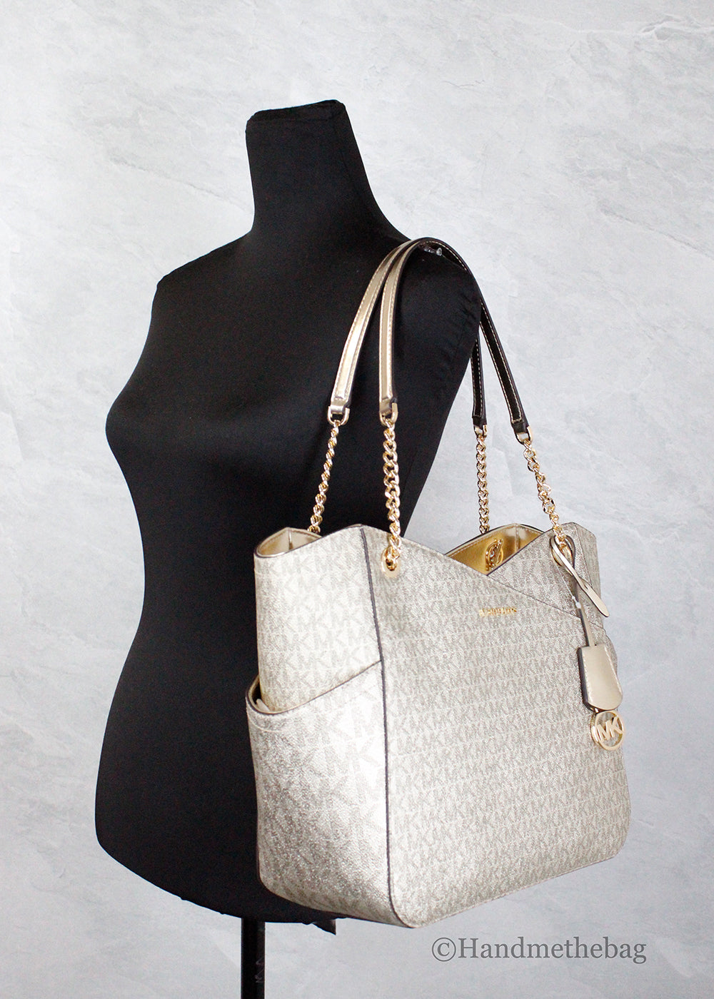 NEW Michael Kors outlet Jet Set Large X Cross Chain Shoulder Tote Bag Leather Luggage