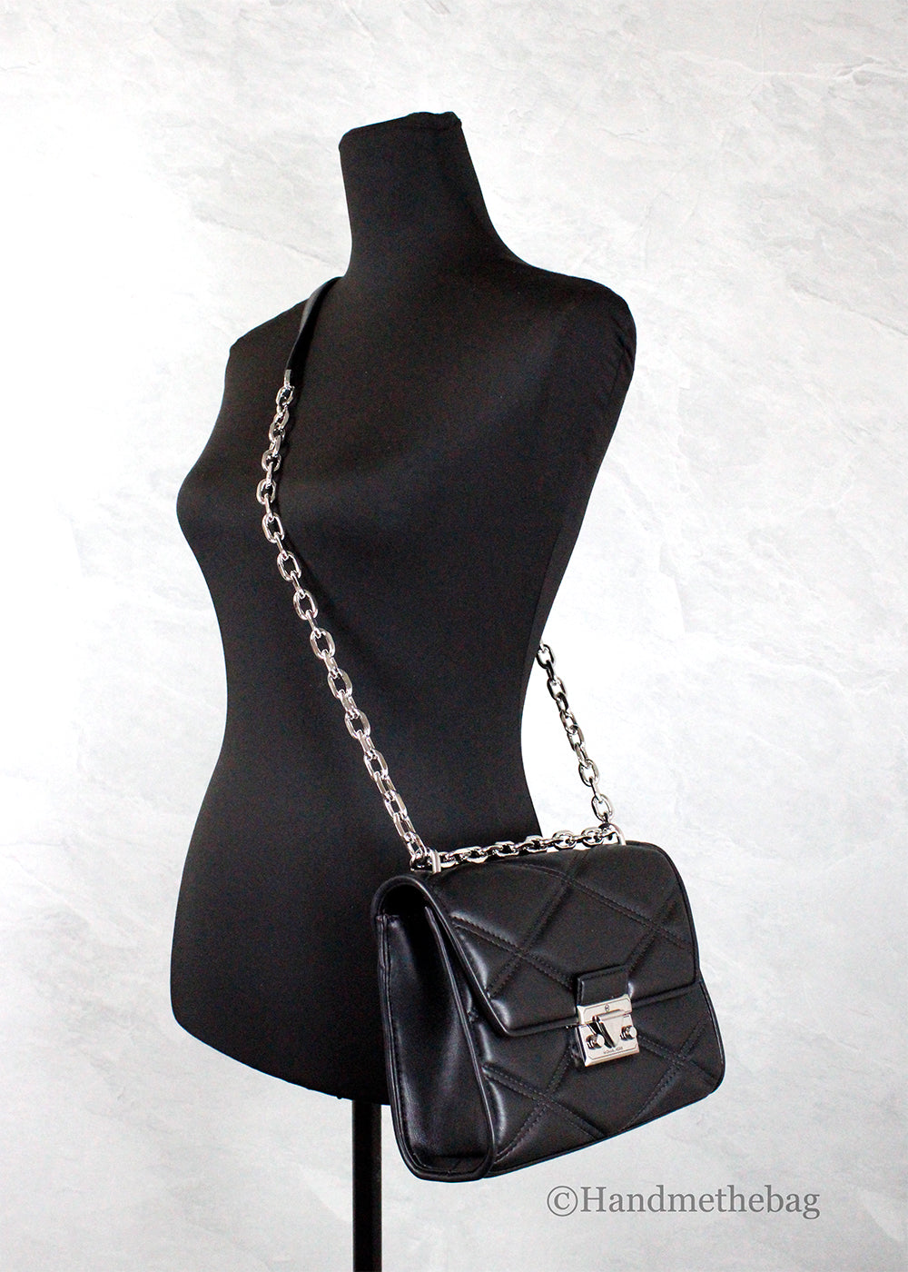 Michael Kors Serena Black Quilted Leather Shoulder Bag