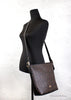 Coach Val Signature Brown Black Leather Duffle Shoulder Crossbody