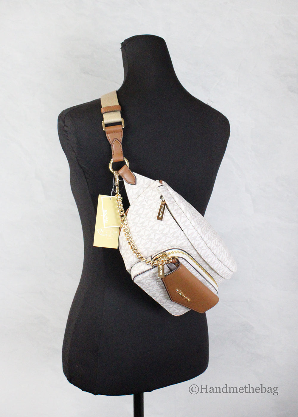 Michael Kors Maisie Large Vanilla PVC 2-n-1 Belt Bag