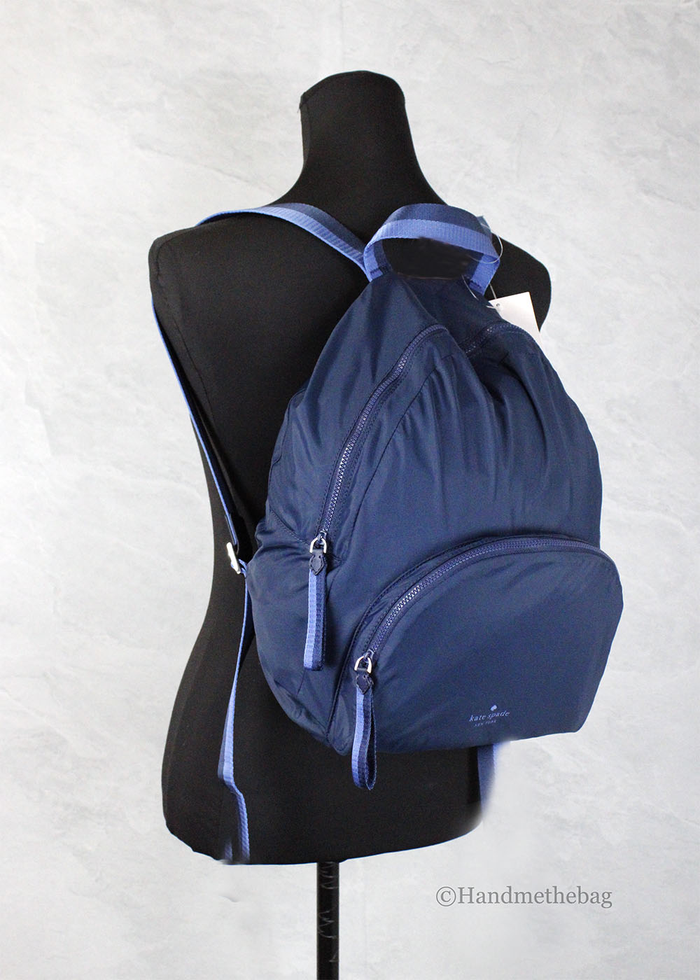 Kate Spade Arya Medium Nylon Nightcap Blue Packable Backpack handmethebag