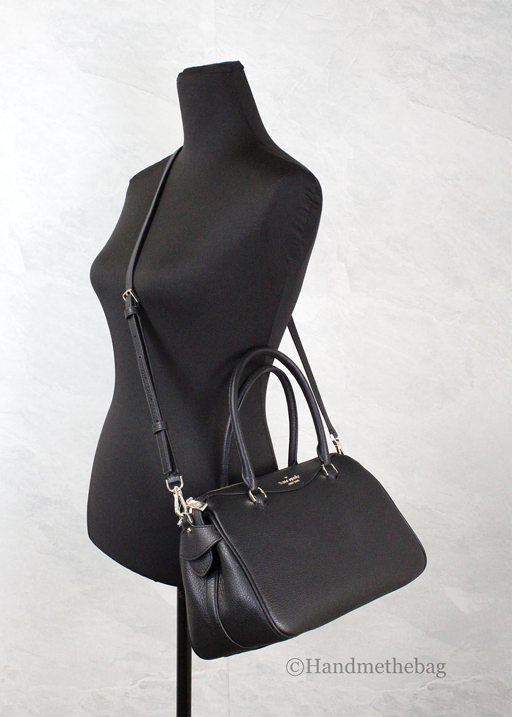 Kate Spade Mimi Medium Black Refined Grain Leather Satchel