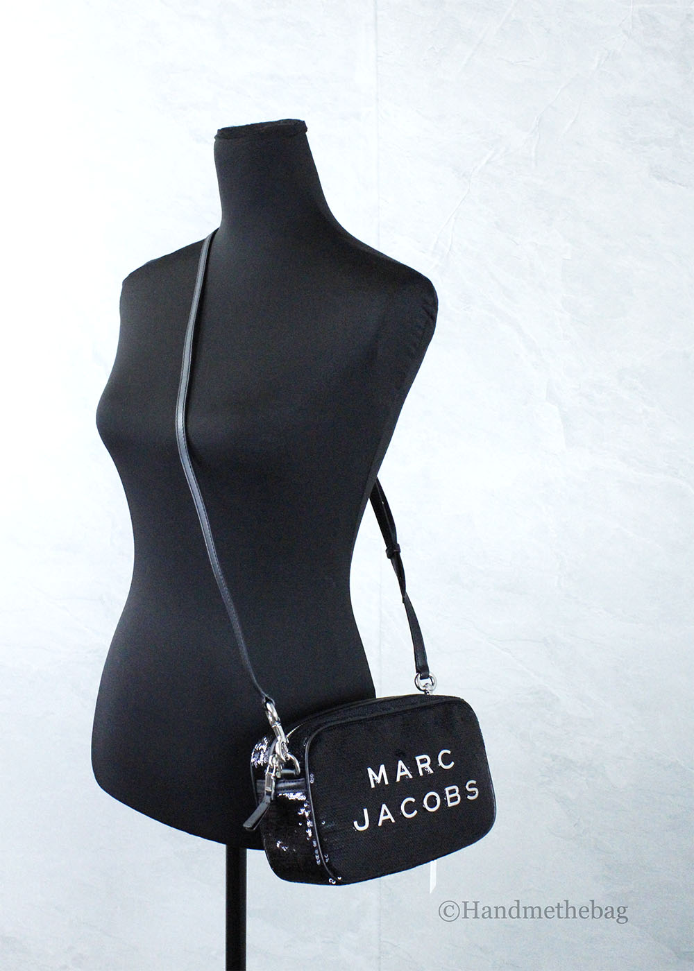 Marc Jacobs Flash Black Sequined Camera Crossbody Bag