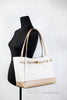 Michael Kors Reed Large Vanilla Camel PVC Belted Tote