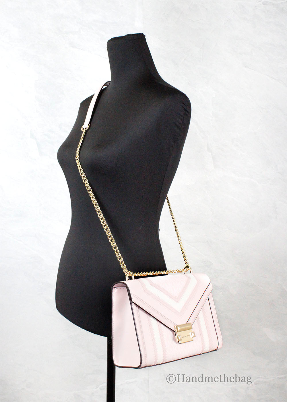 Michael Kors Whitney Medium Pink Color-Block Chain Shoulder Bag