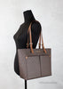 Michael Kors Jet Set Brown PVC Double Pocket Tote