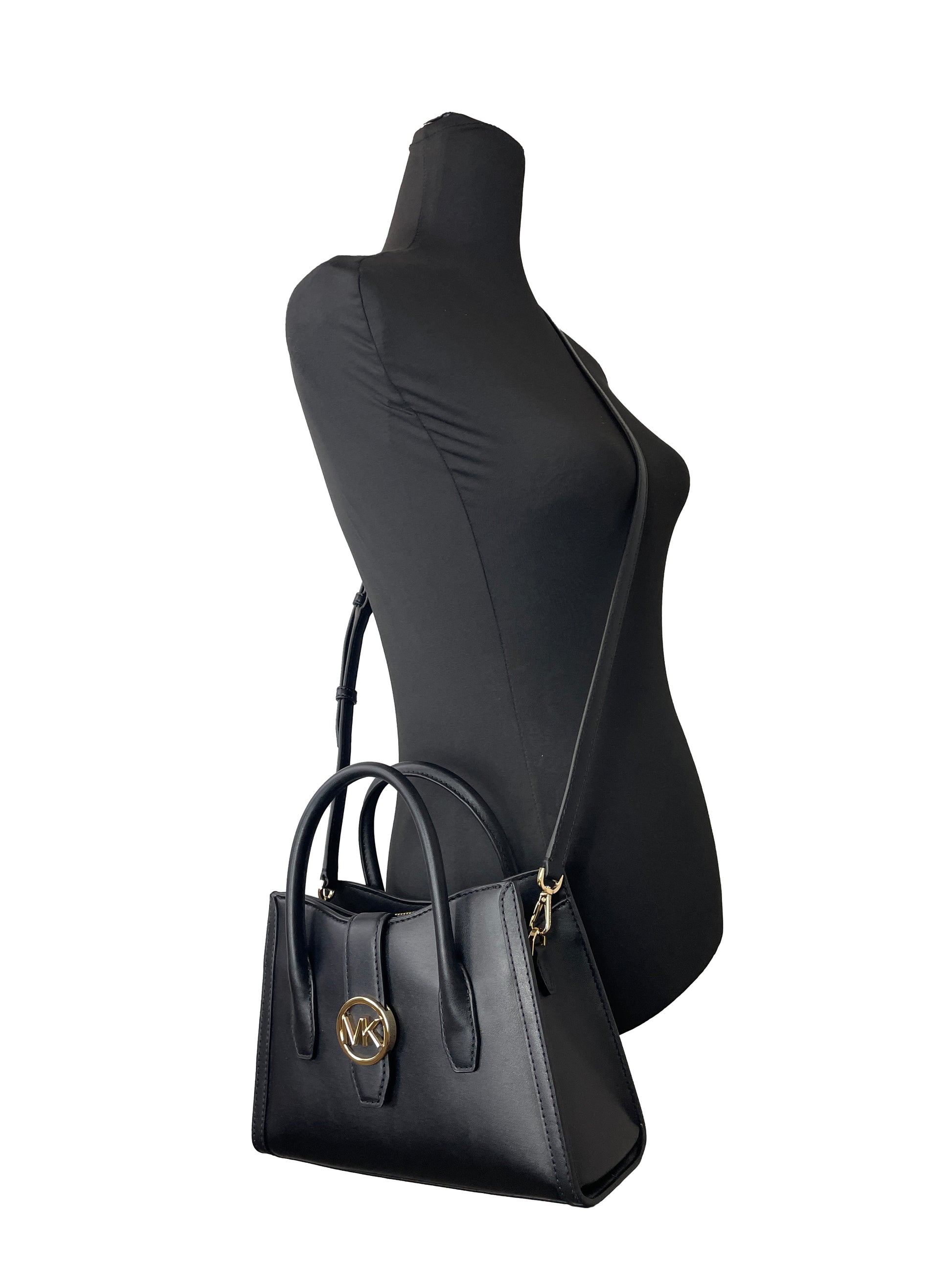 Michael Kors Gabby Small Black Leather Satchel Bag
