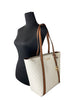 Michael Kors Large Pratt Vanilla Shoulder Zip Tote Bag