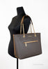michael kors jet set brown front zip tote on mannequin