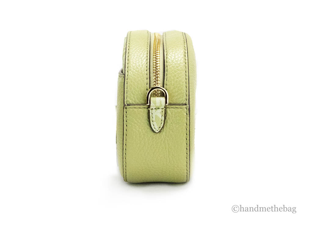 michael kors jet set glam light sage oval crossbody side on white background