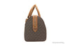 michael kors travel brown duffle side on white background