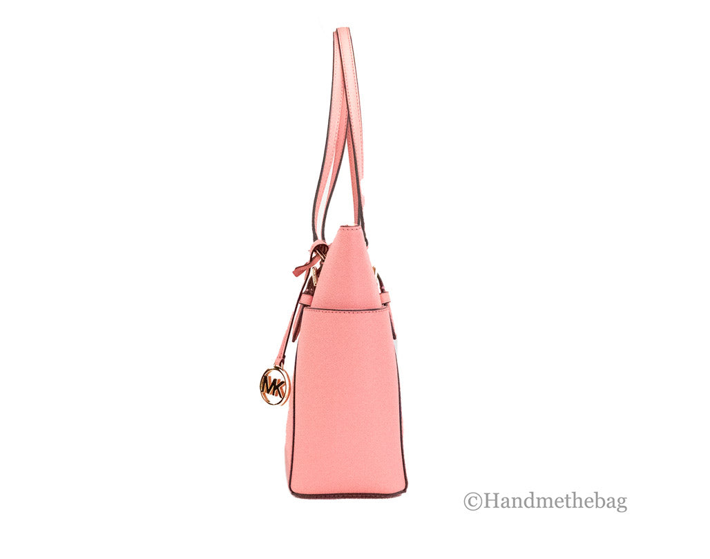 Michael Kors Charlotte Tea Rose Signature PVC TZ Shoulder Tote Handbag Purse