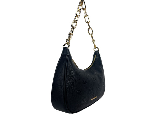 Michael Kors Cora Large Black Zip Pouchette Shoulder Bag