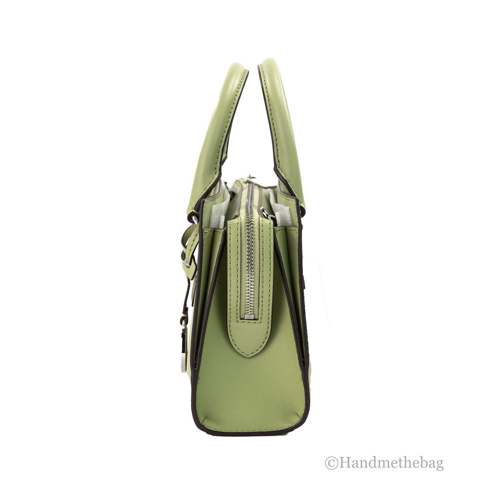 Michael Kors Sheila Small Center Zip Satchel Shoulder Crossbody Bag Light Sage