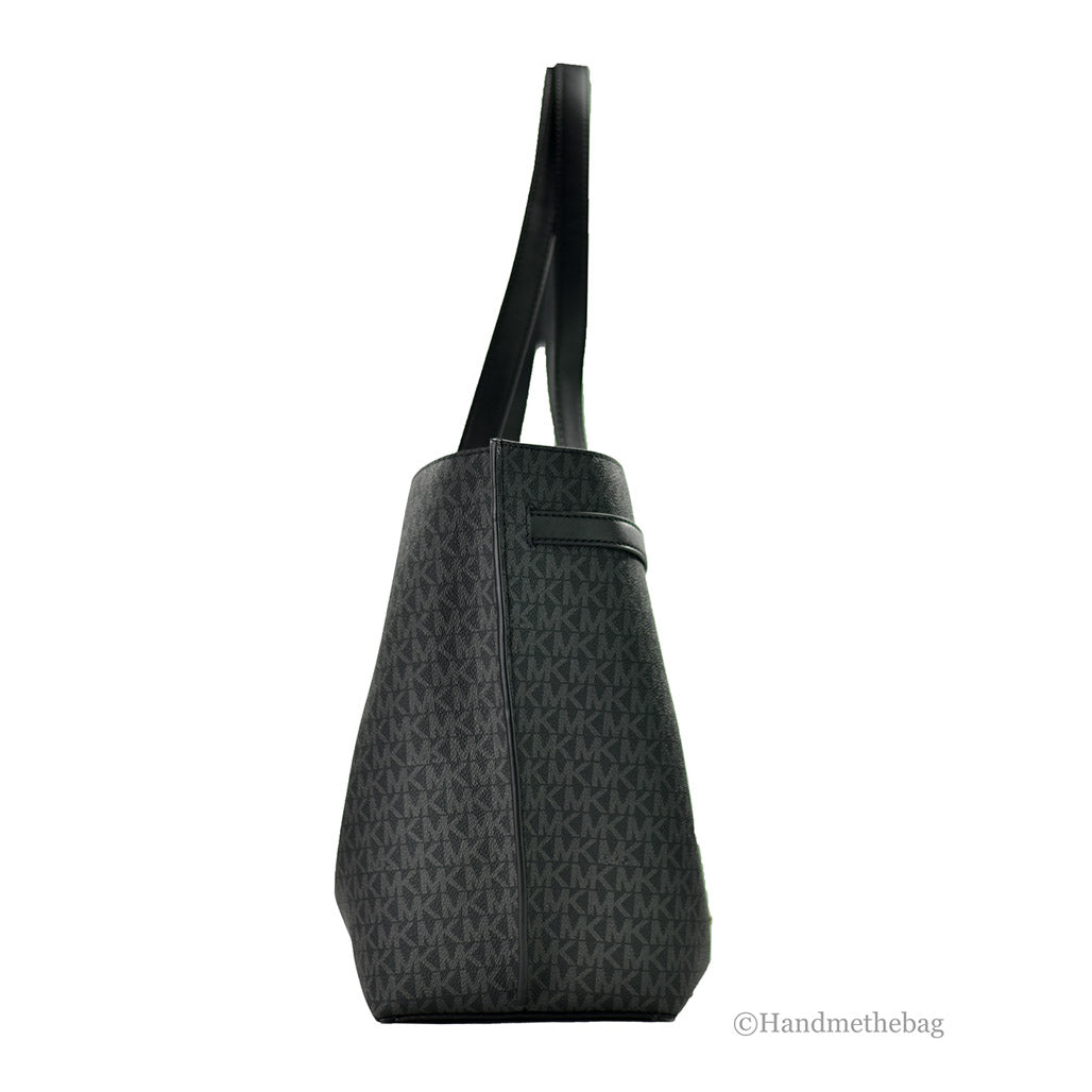 Michael Kors Emilia Large Black Signature Tote Bag