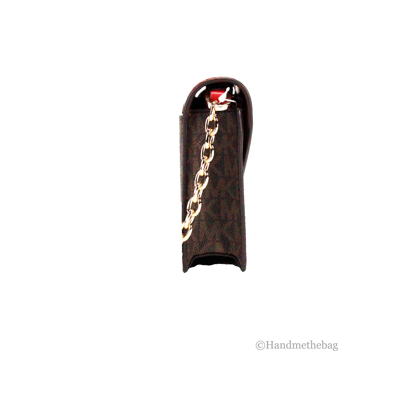 Michael Kors Jet Set Crimson Small Flap Clutch Crossbody Bag