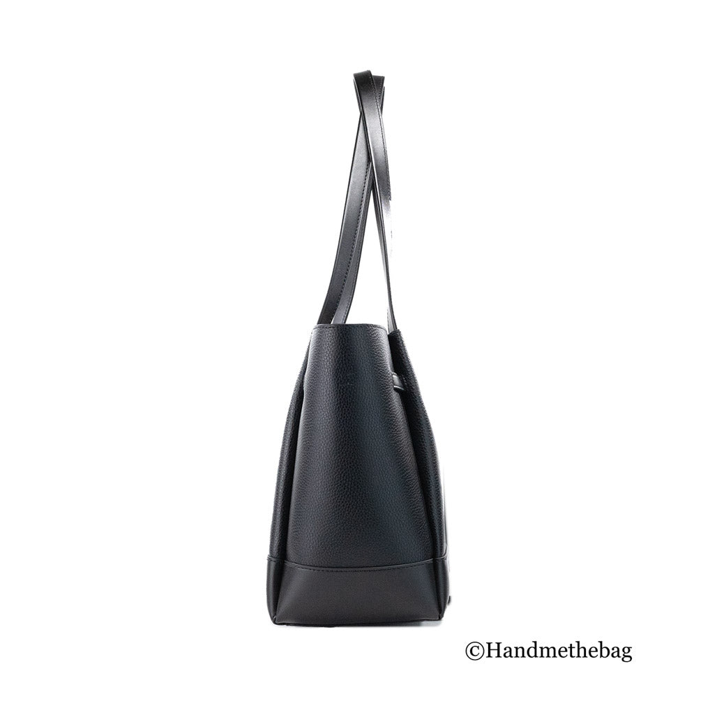 Michael Kors Reed Large Black Pebbled Leather Belted Tote