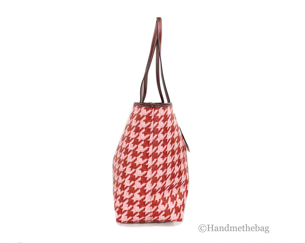 Coach Outlet City Tote with Houndstooth Print - Pink - One Size