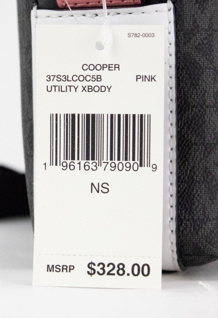 Michael Kors Cooper Small Denim Multi Signature PVC Utility Crossbody Bag