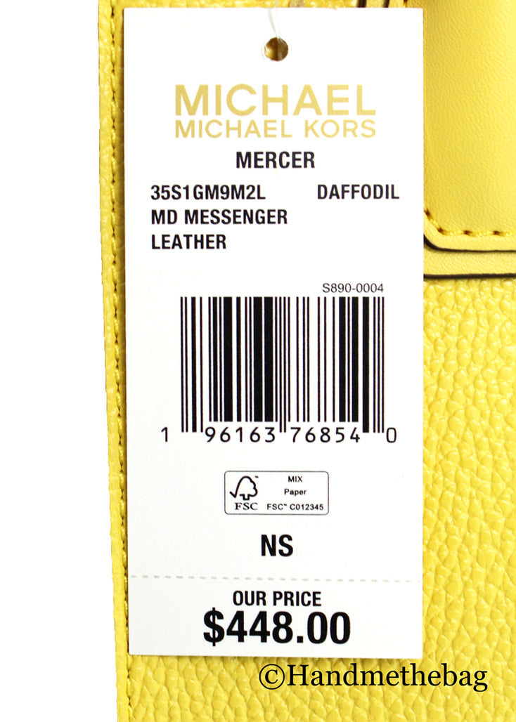 Michael Kors Mercer Medium Pebble Leather Messenger Crossbody Bag -  Daffodil