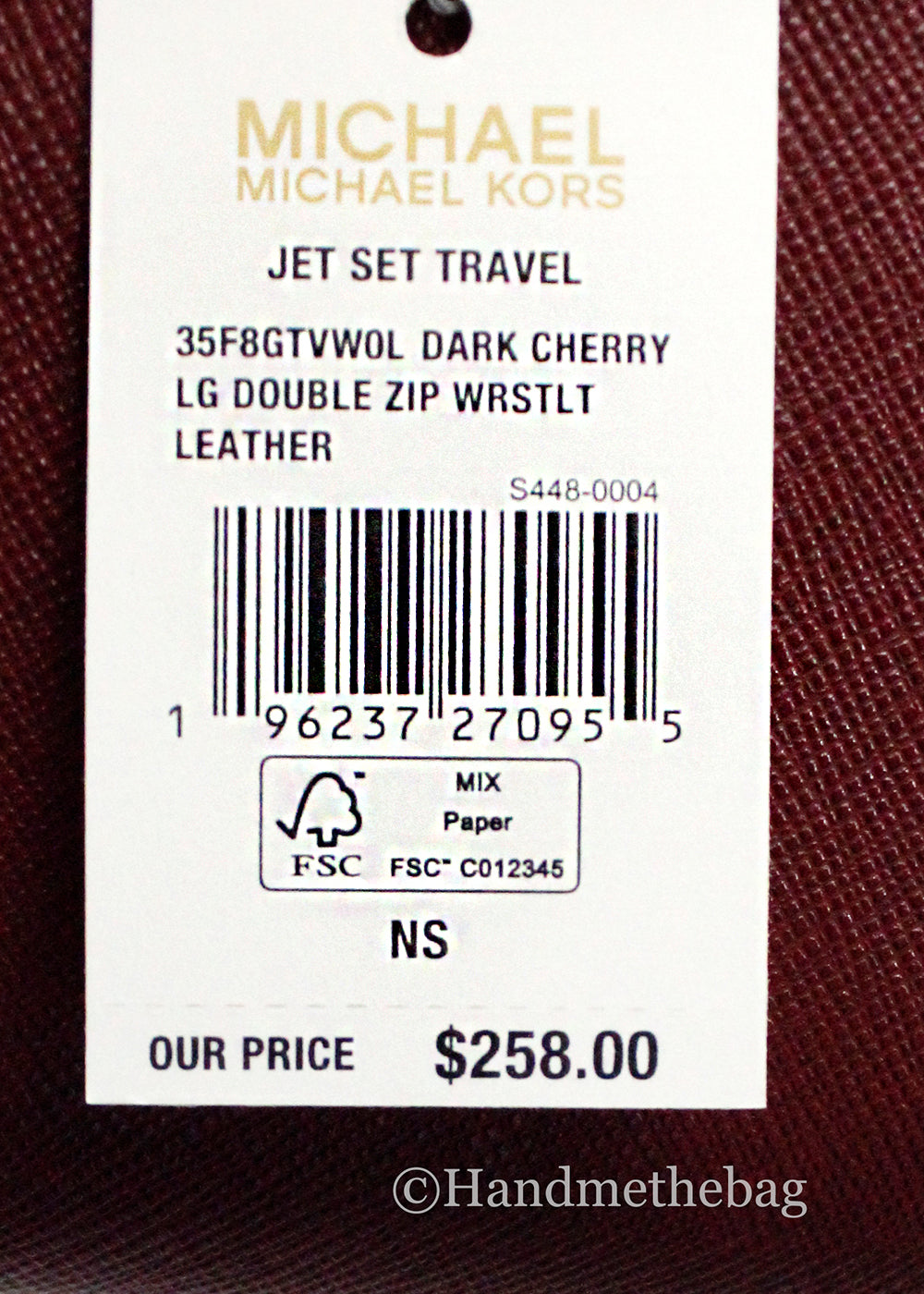 Michael Kors Jet Set Travel Dark Cherry Double Zip Wallet