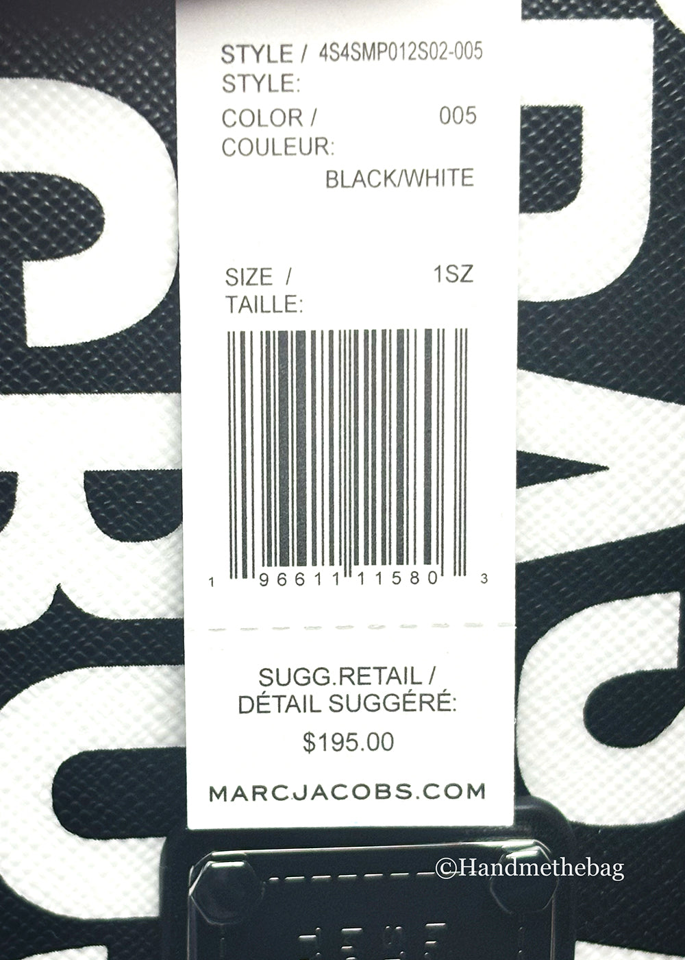 Marc Jacobs Large Black White Monogram Continental Clutch Wallet