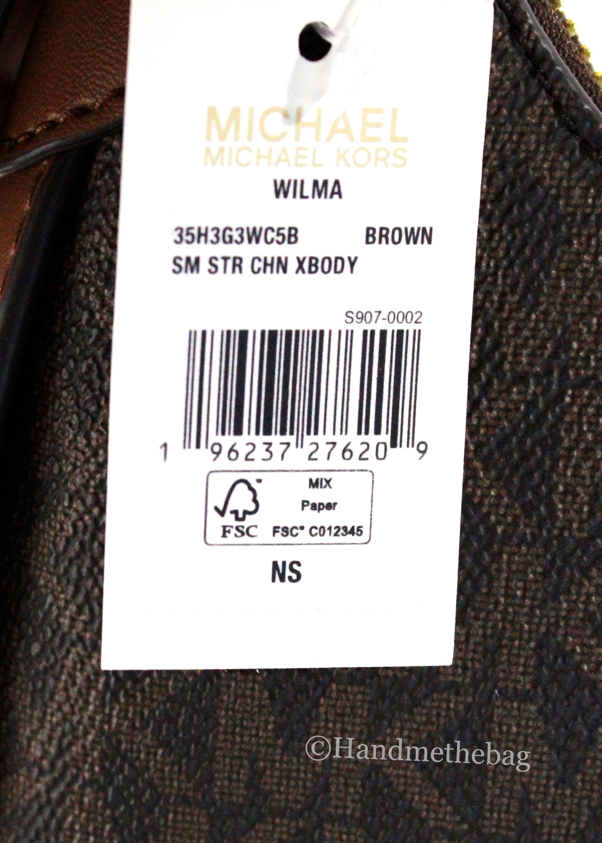 Michael Kors Wilma Small Brown PVC Chain Crossbody Bag