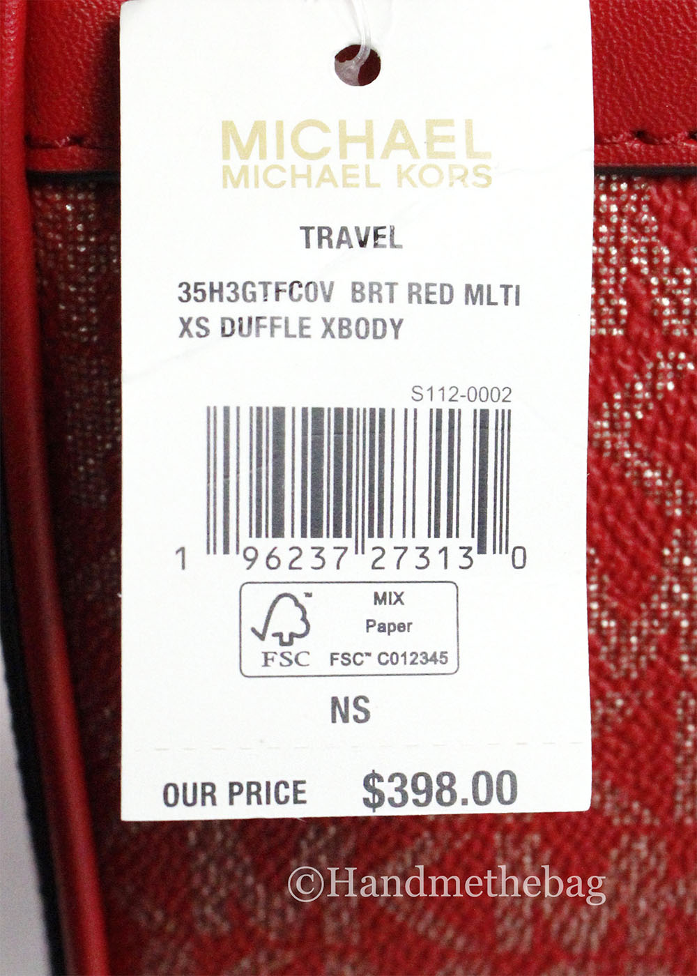 Michael Kors Travel XS Bright Red PVC Duffle Crossbody Bag