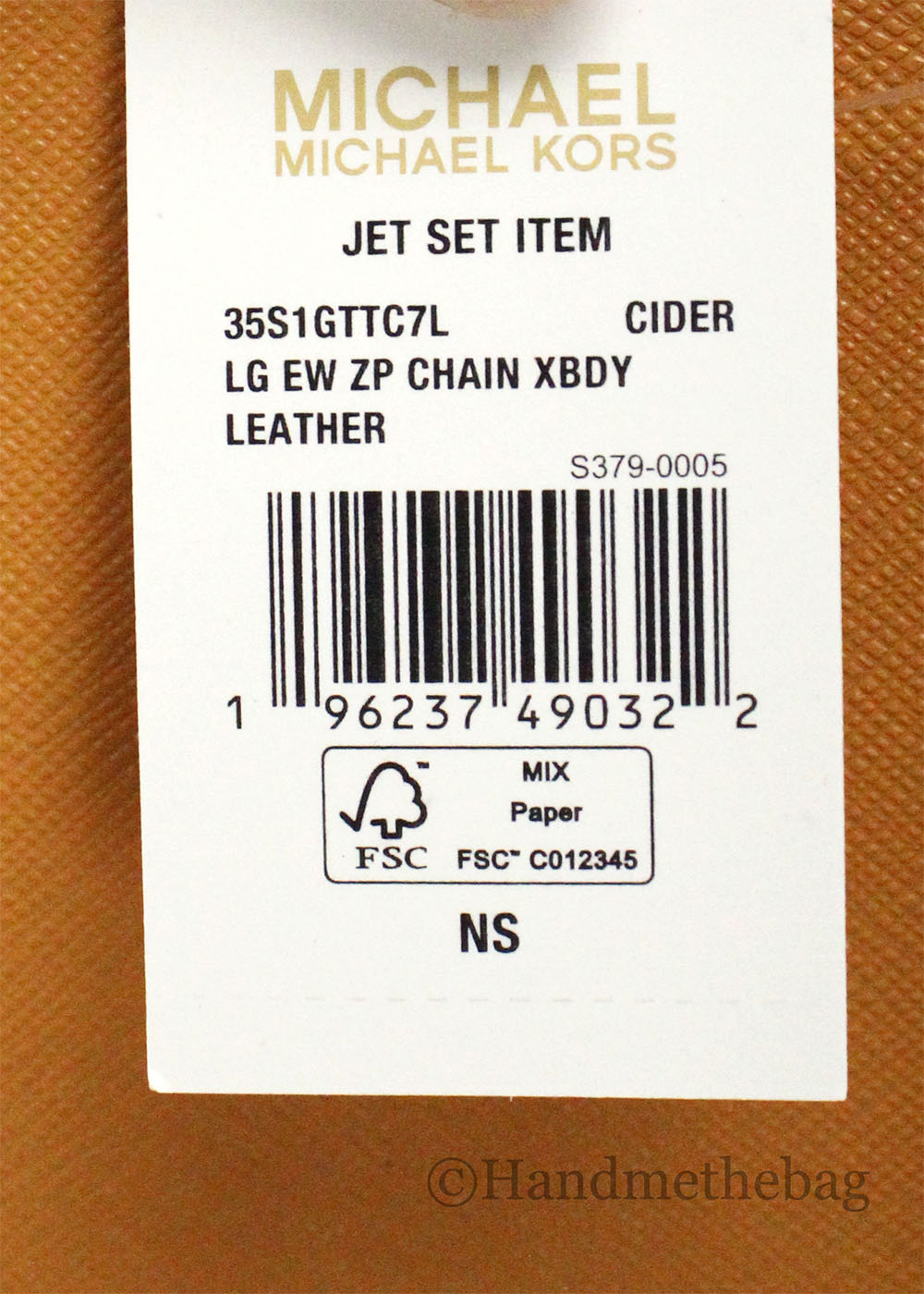 Michael Kors Jet Set EW Cider Zip Chain Crossbody