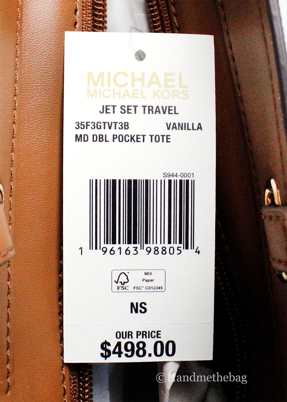 Michael Kors Jet Set Vanilla PVC Double Pocket Tote