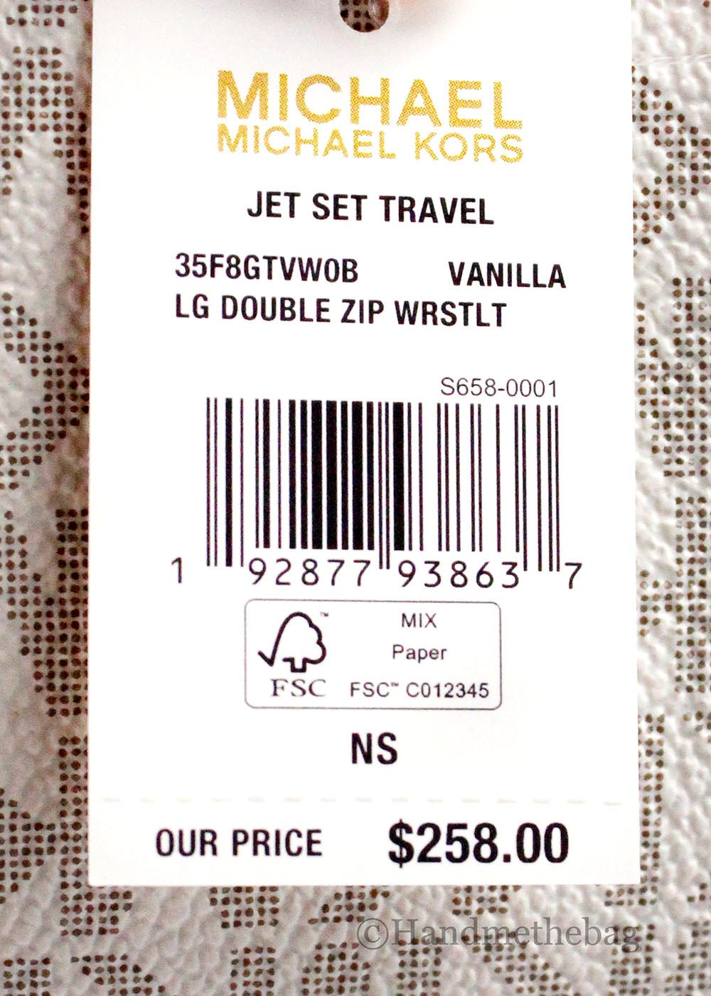 Michael Kors Jet Set Vanilla Large Double Zip Wallet