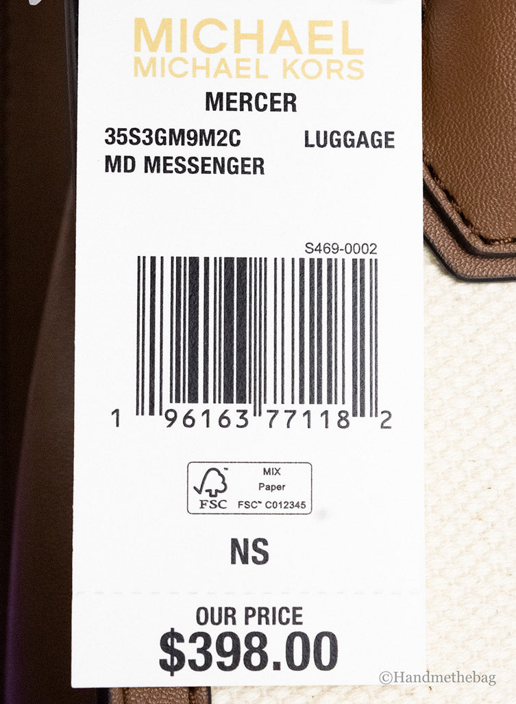 Michael Kors Mercer Medium Luggage Embossed Cotton Canvas