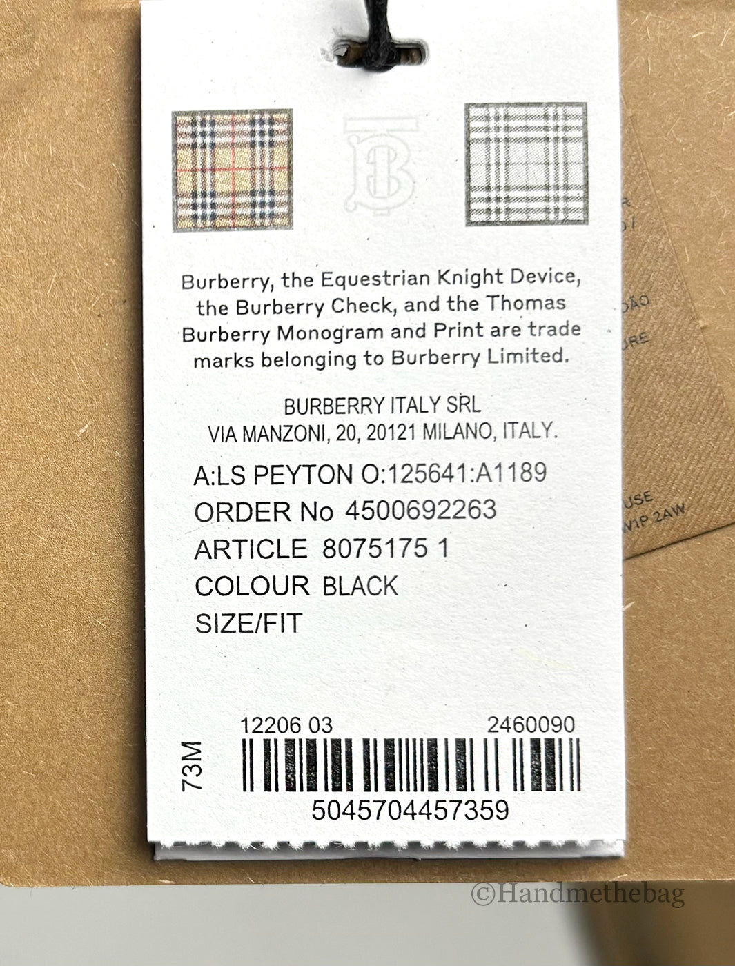 Burberry Peyton Monogram Black Grainy Leather Pouch Crossbody Bag