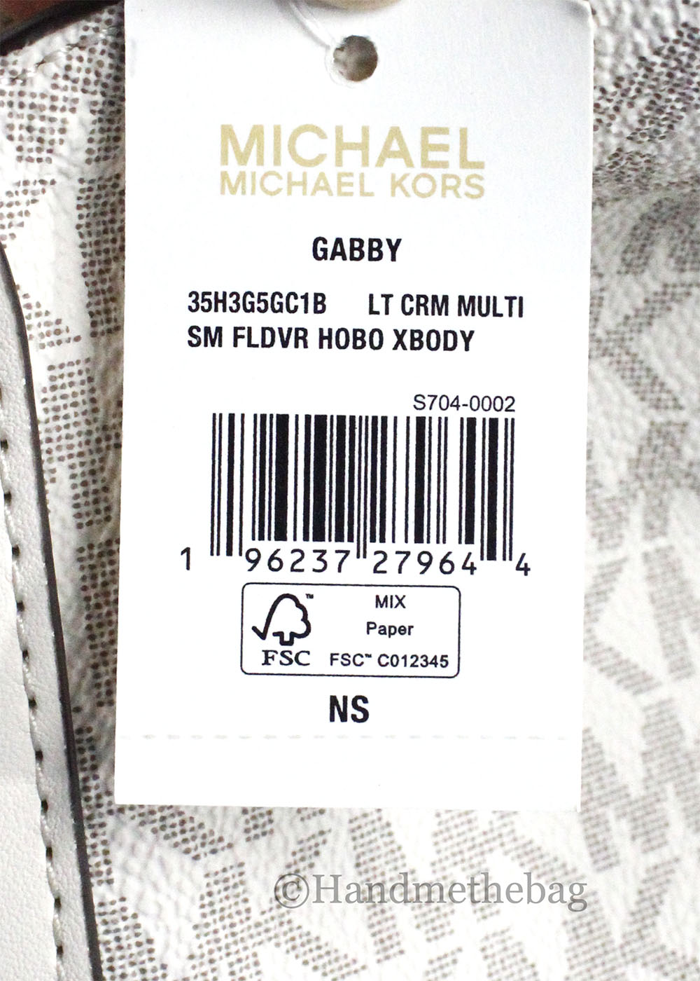 Michael Kors Gabby Small Cream Foldover Hobo Crossbody Bag