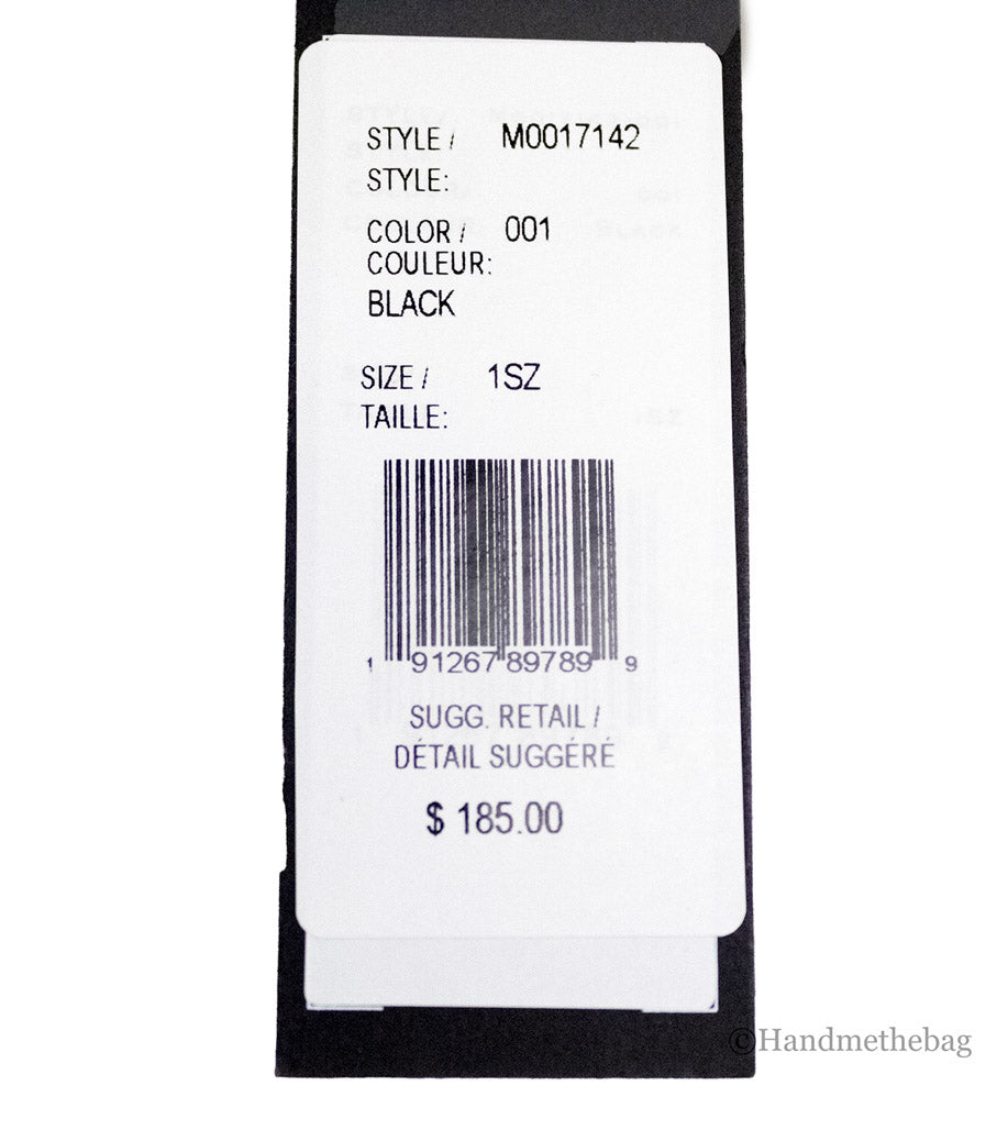 marc jacobs slim black wallet tag on white background