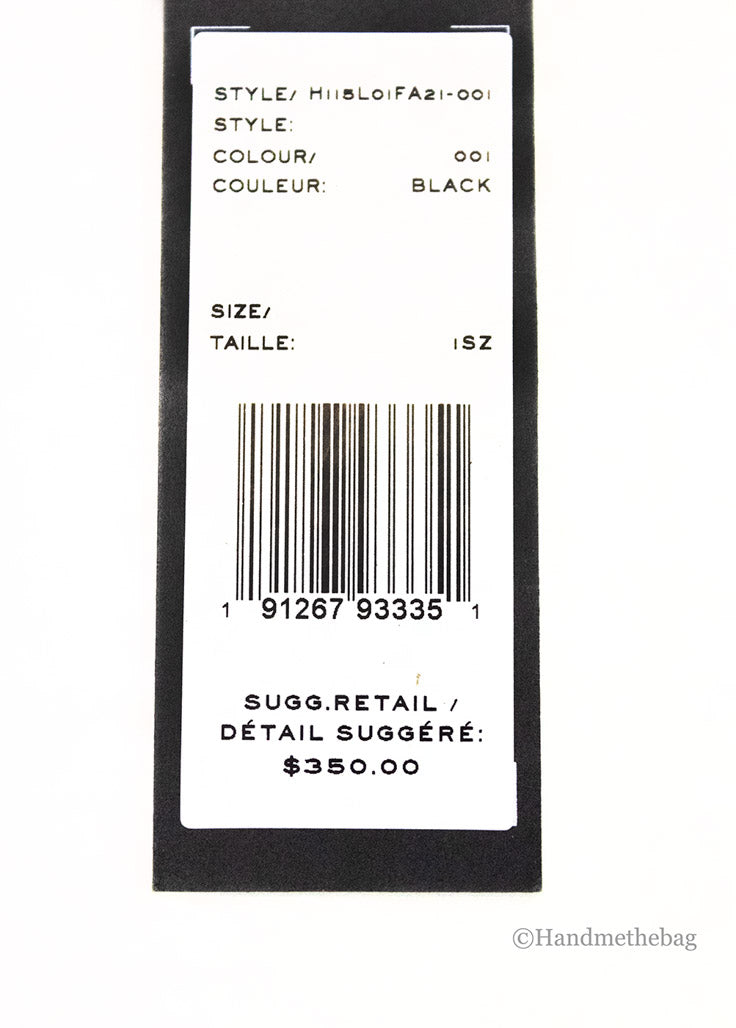 marc jacobs the moto shot 21 black crossbody tag on white background